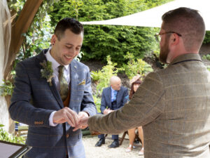 Real wedding of two grooms.  